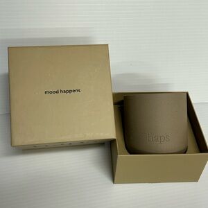 Haps Mood Care  Ceramic Candle Vessel (Sand) 3.5 Inch- New  IN BOX